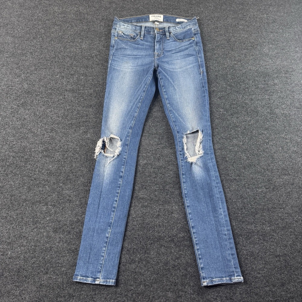 FRAME Denim Women's Premium Le Skinny De‎ Jeanne Blue Jeans Mid Rise 27